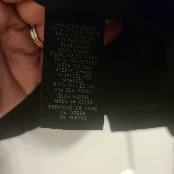 RW&CO Black One Button Blazer Size 6 Streth Lining - Picture 3 of 5